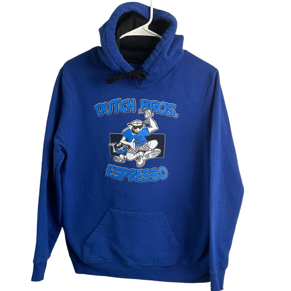 Vintage Dutch Bros Espresso Blue Hoodie Sweatshirt SMALL Original! 1992…
